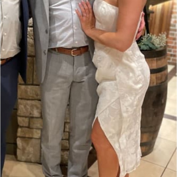 Lulus NWT Dreamy Vision Floral Burnout Jacquard Strapless Midi Dress Medium - Picture 14 of 14